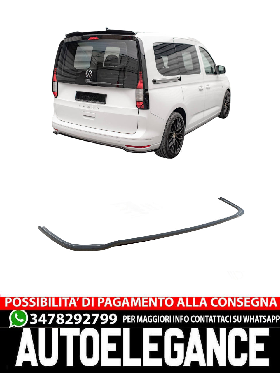 SPLITTER POSTERIORE CENTRALE PER VOLKSWAGEN CADDY MK5