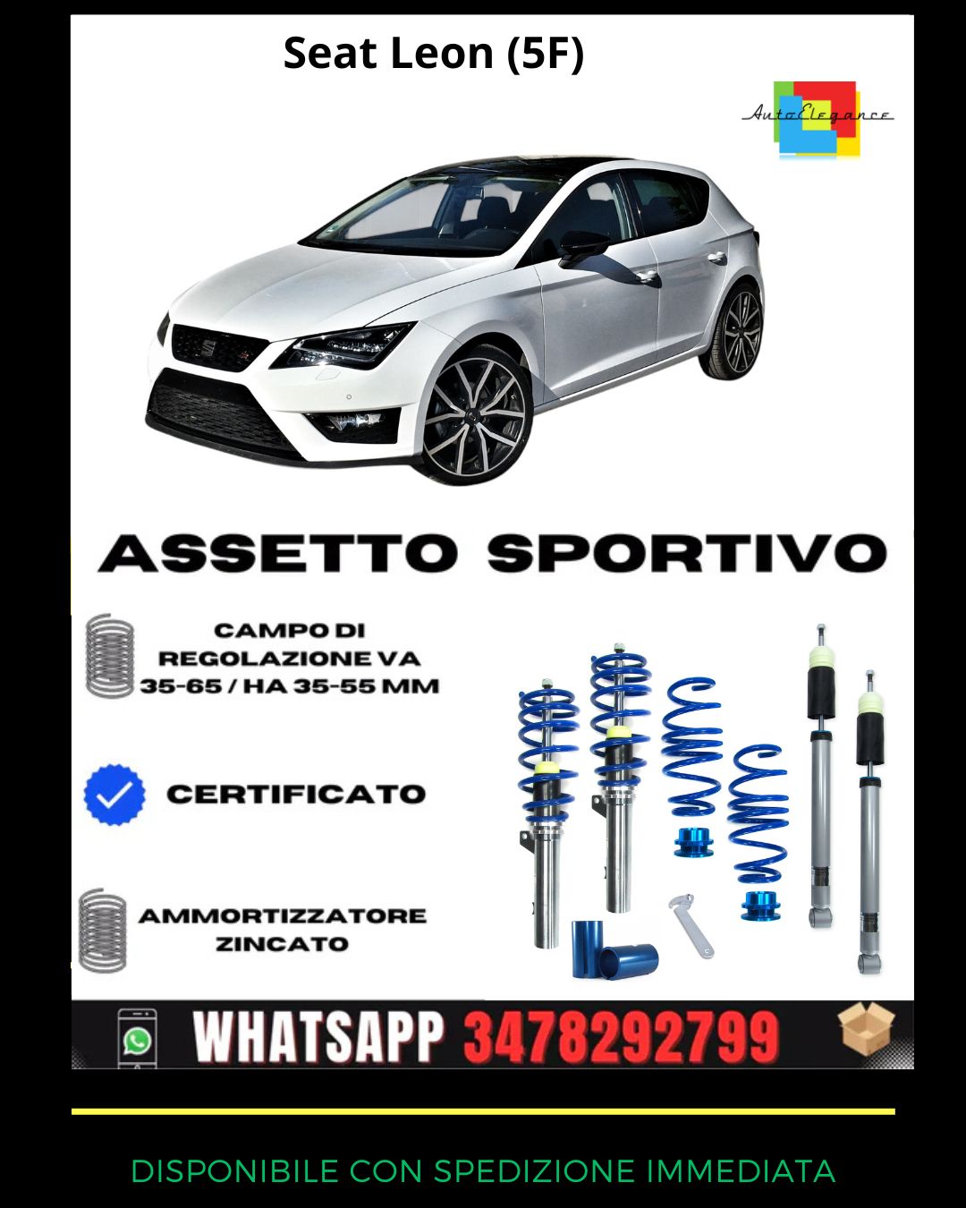 🔥Assetto sportivo adatto per Seat Leon (5F) 1.8, 2.0, 2.0 TSI (Cupra)🔥