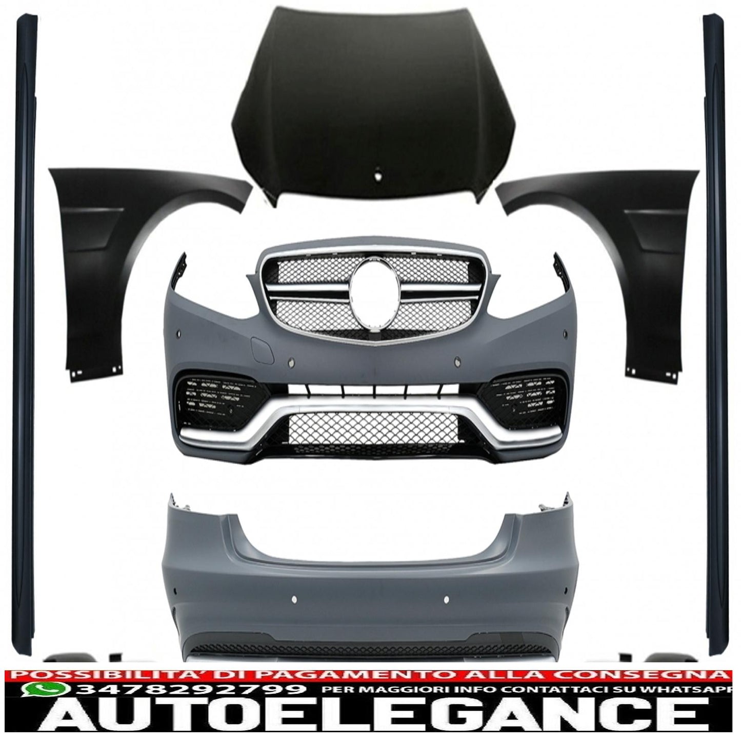 body kit suitable for mercedes w212 e-class facelift (2013-up) e63 design with exhaust tips