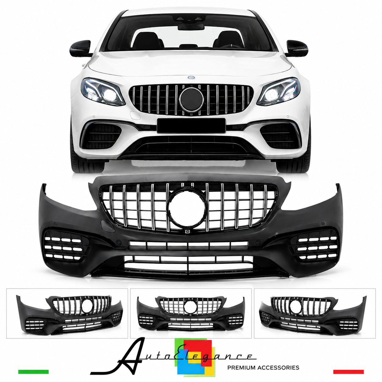 PARAURTI ANTERIORE MERCEDES W213 C238 16-18 LOOK E63 AMG PDC