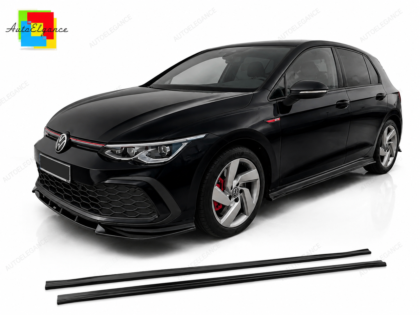 👉Gonne Laterali Estensioni V.1 per VW Golf MK8 GTI GTE R-Line Nero👈