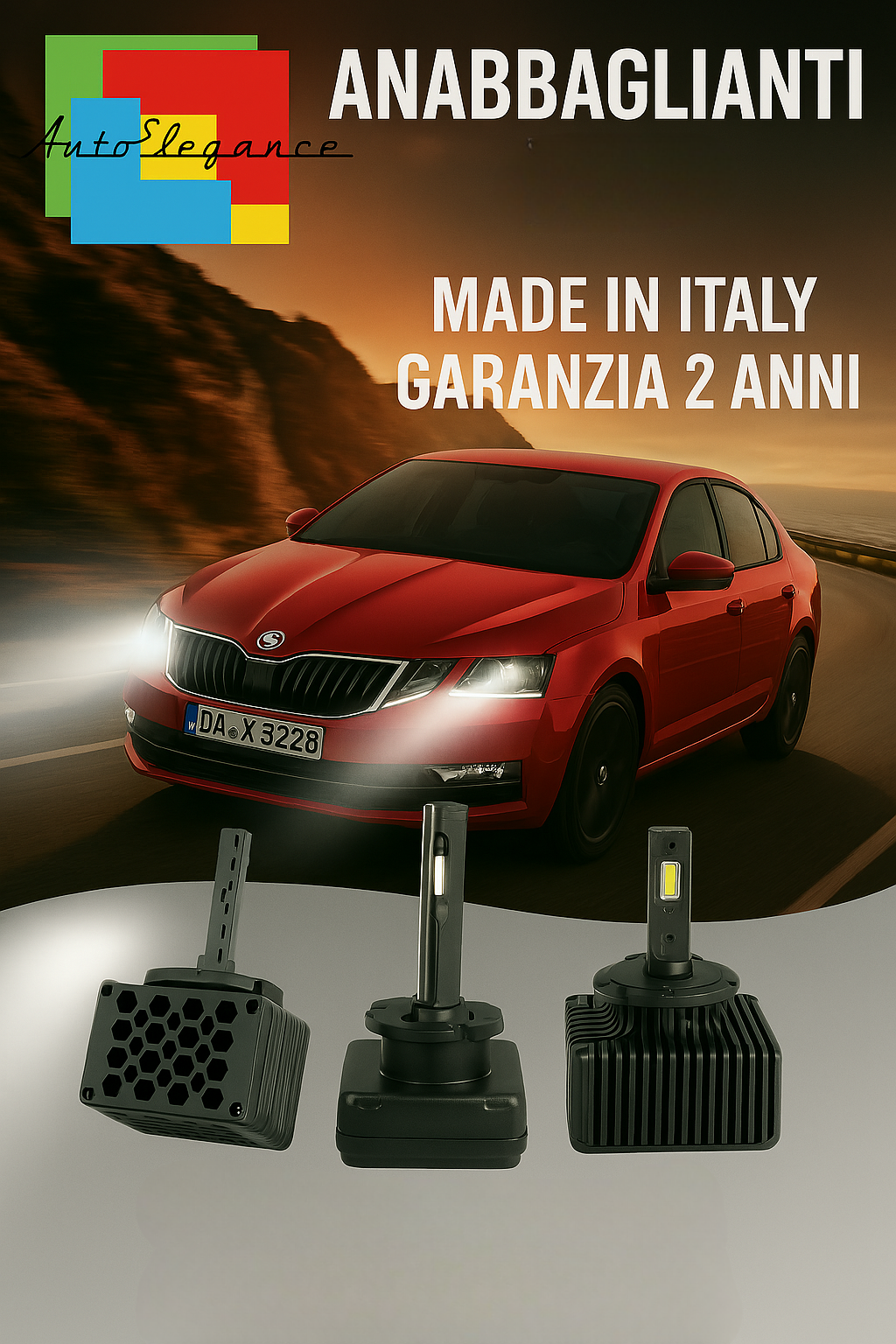 ❤️ KIT LED D1S 6000K BIANCO GHIACCIO ANABBAGLIANTI PER SKODA OCTAVIA II❤️
