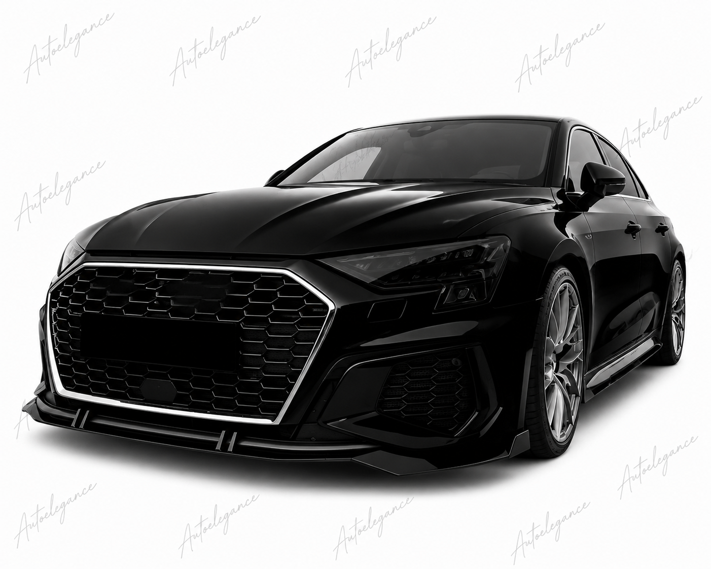🔥ART.9908 SPLITTER ANTERIORE PER AUDI A3 S3 S LINE 8Y LABBRO NERO LUCIDO 20+🔥