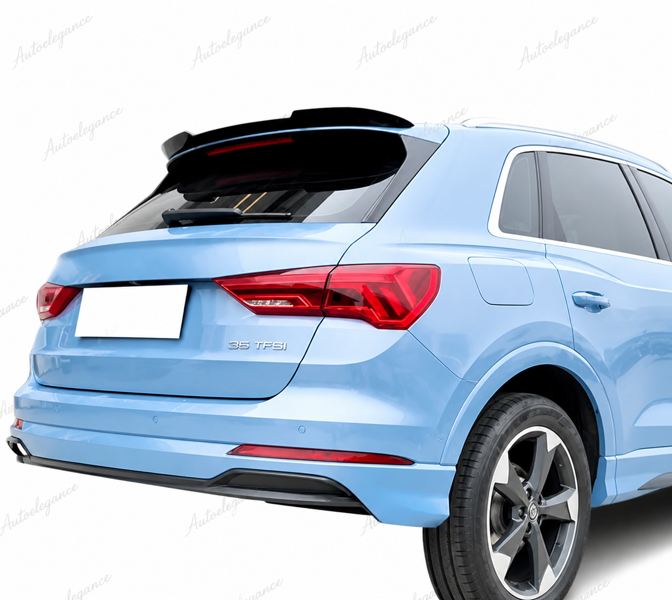 🔥ART.9745 SPOILER POSTERIORE PER TETTO AUDI Q3 NERO LUCIDO IN ABS / 2018+🔥