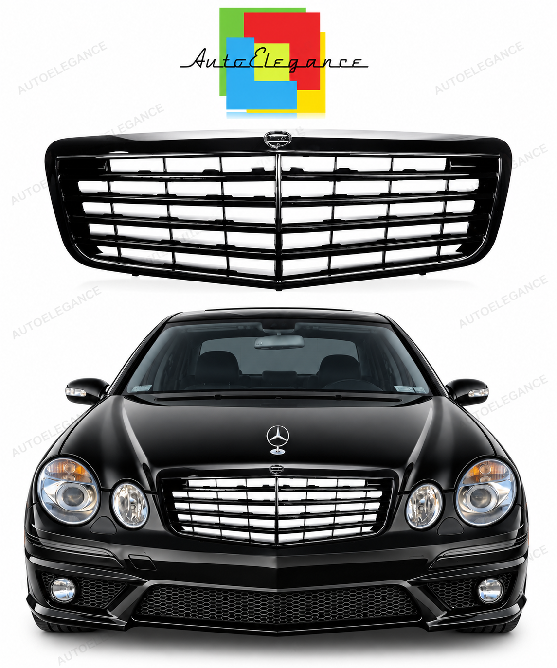 👉Griglia anteriore nera per Classe E (W211) Facelift (2006-2009)👈