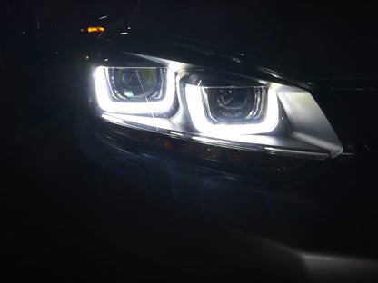 ✨FANALI ANTERIORI LUCI DIURNE ADATTI PER VW Golf 6 08-12 Trasparente/Nero✨