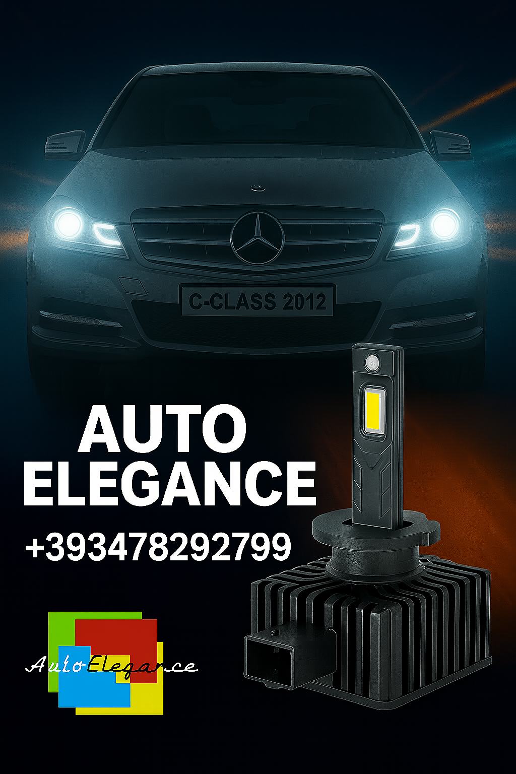 💕COPPIA LAMPADE D1S LED DA XENON A LED PER  MERCEDES CLASSE C W204 💕