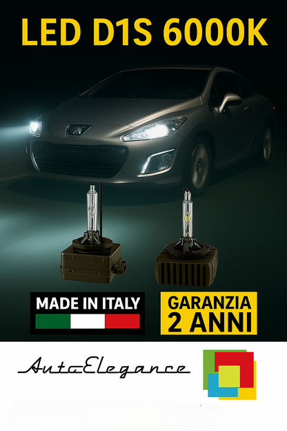 ❤️ KIT LED D1S 6000K BIANCO GHIACCIO ANABBAGLIANTI PER  PEUGEOT 308 CC❤️