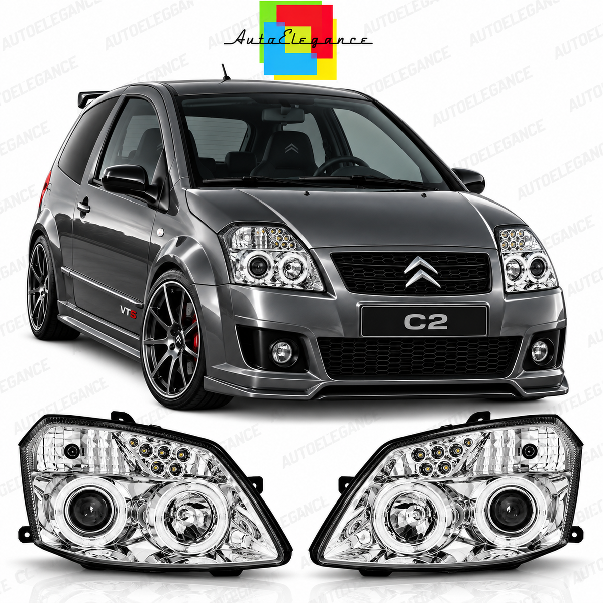 ART.10707 FARI ANTERIORI ADATTO PER CITROEN C2 03-10