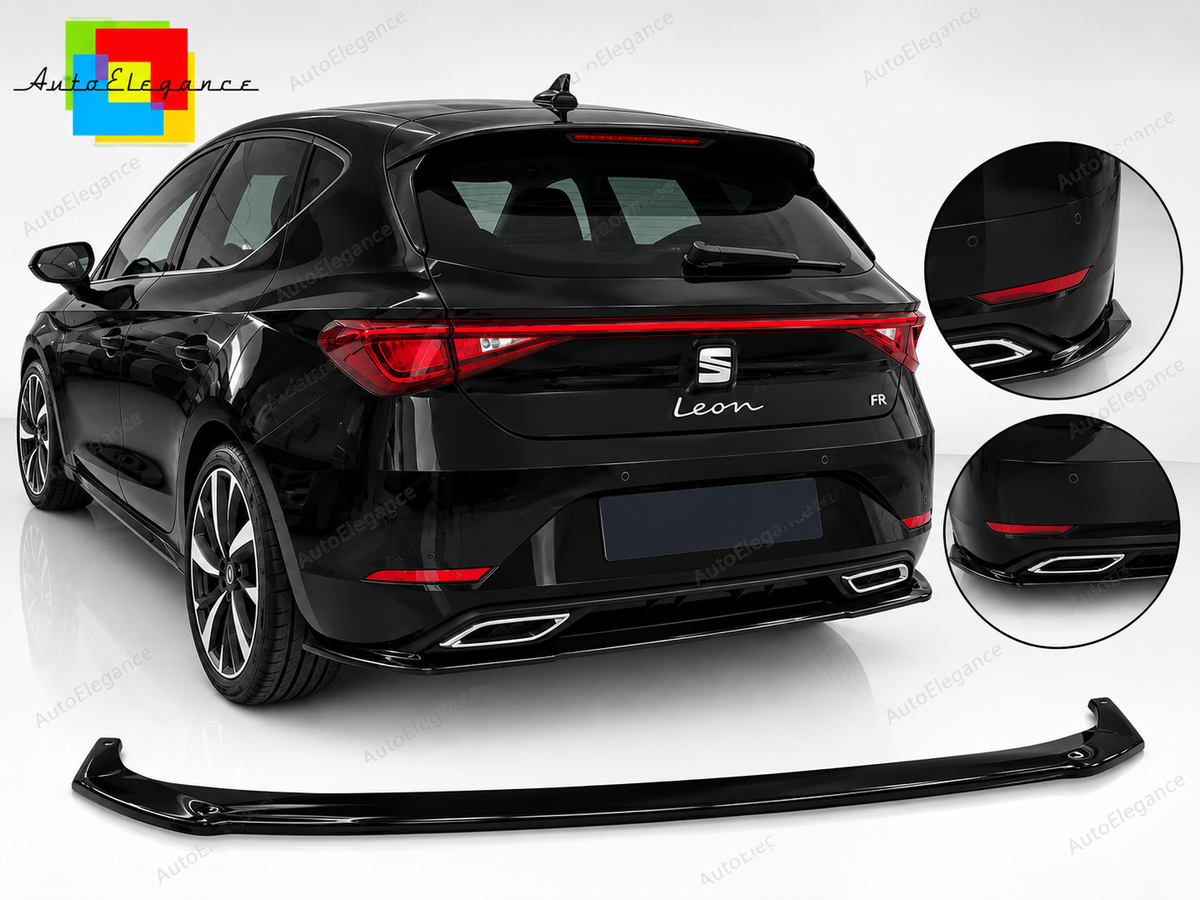 👉SPLITTER POSTERIORE ADATTO PER SEAT LEON MK4 FR 2020+ NERO LUCIDO👈