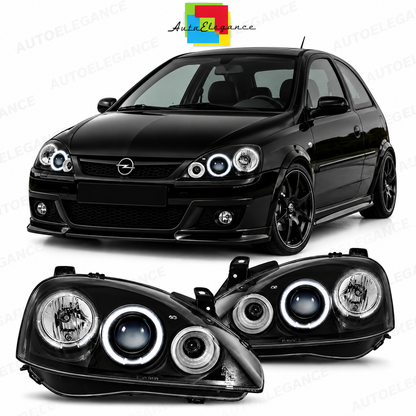 ART.11050 FARI ANTERIORI ADATTO PER OPEL CORSA C 11.00-09.06 LED NERO