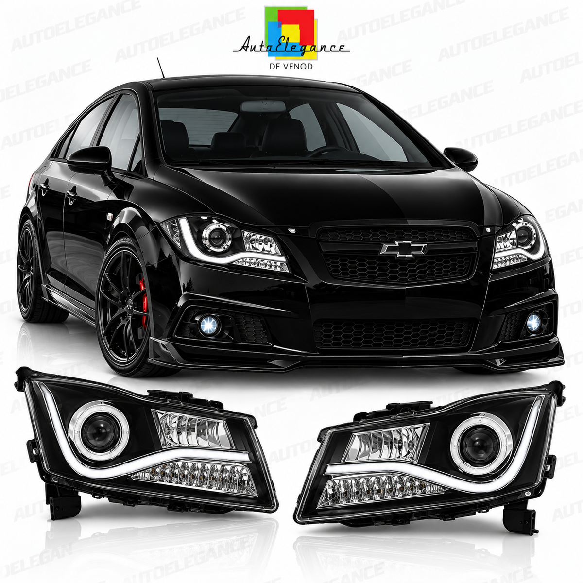 ART.5540 FARI ANTERIORI ADATTO PER CHEVROLET CRUZE 09-12 NERO DIARNO