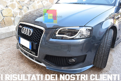 💎PARAURTI ANTERIORE ADATTO PER AUDI A3 8P 03-08 NERO CROMO LOOK RS3💎