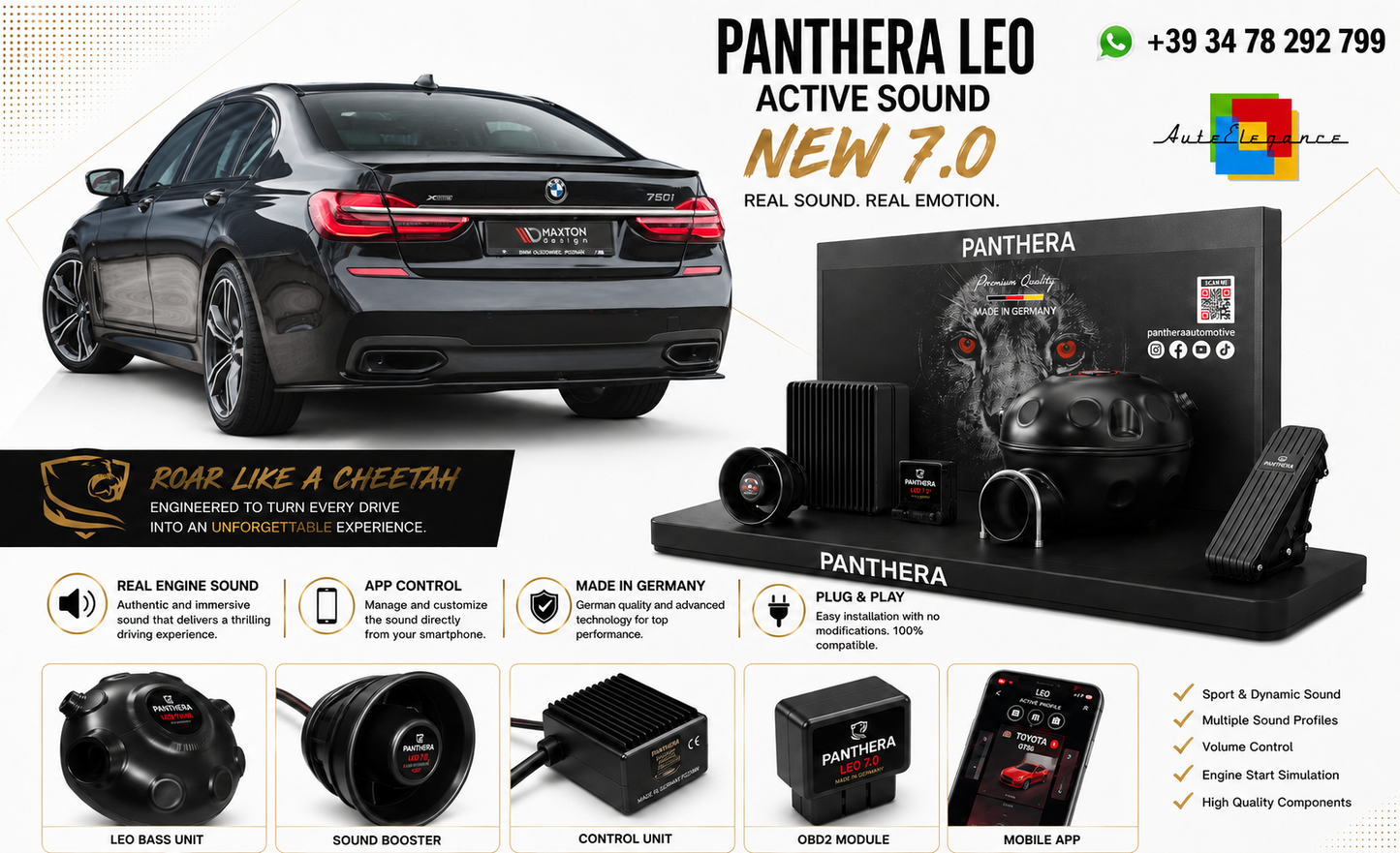 💫ART.2672 PANTHERA Soundsystem Booster 7.0 - BMW 7 M-Pack G11 /G12💫