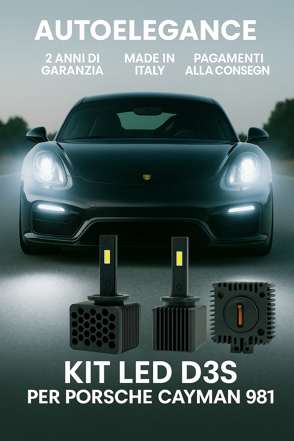 ⭐KIT XENON D3S 6000K ANABBAGLIANTI PER PORSCHE CAYMAN 981 – LUCE BIANCA POTENTE⭐