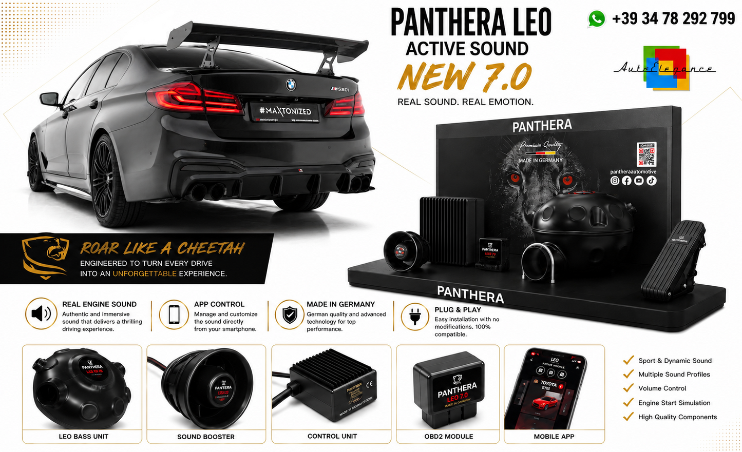 💫ART. 2672 PANTHERA Soundsystem Booster 7.0 - BMW 5 / M5 Sedan G30 / F90💫
