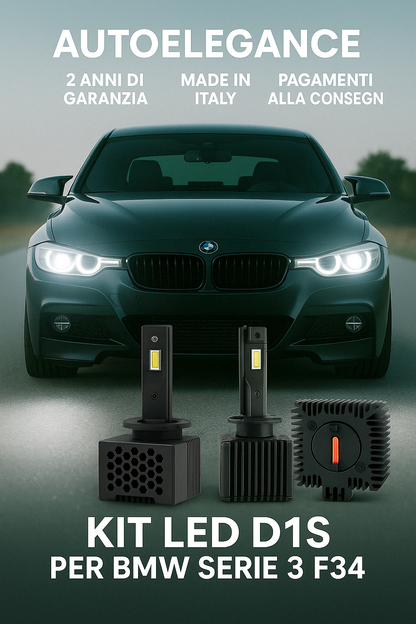 ⭐KIT XENON D1S 6000K ANABBAGLIANTI PER BMW SERIE 3 F34 – LUCE BIANCA POTENTE⭐