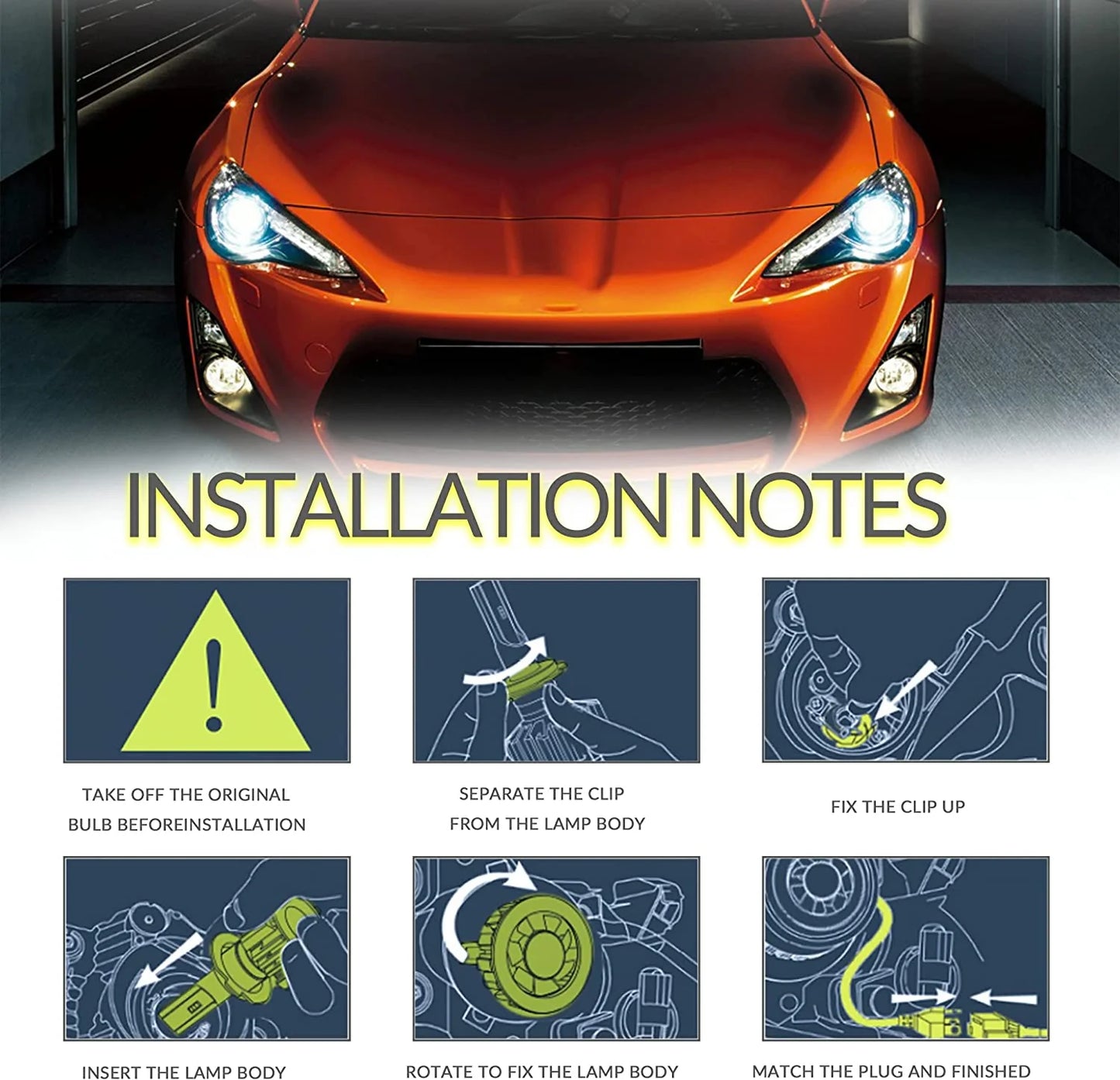 Fari a proiettore LED con lampadine D2S/D2H adatti per Hyundai Elantra 2012-2015【Avante MD】
