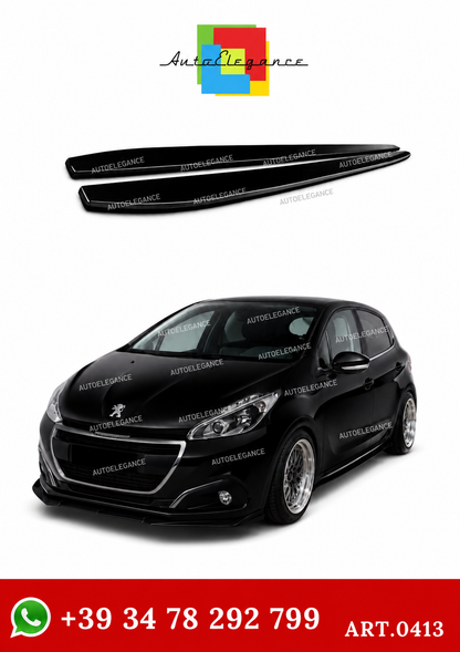 💫ART. 0413 Sotto Minigonne Nero Lucido per Peugeot 208 (180 CM COMPATIBILI)💫