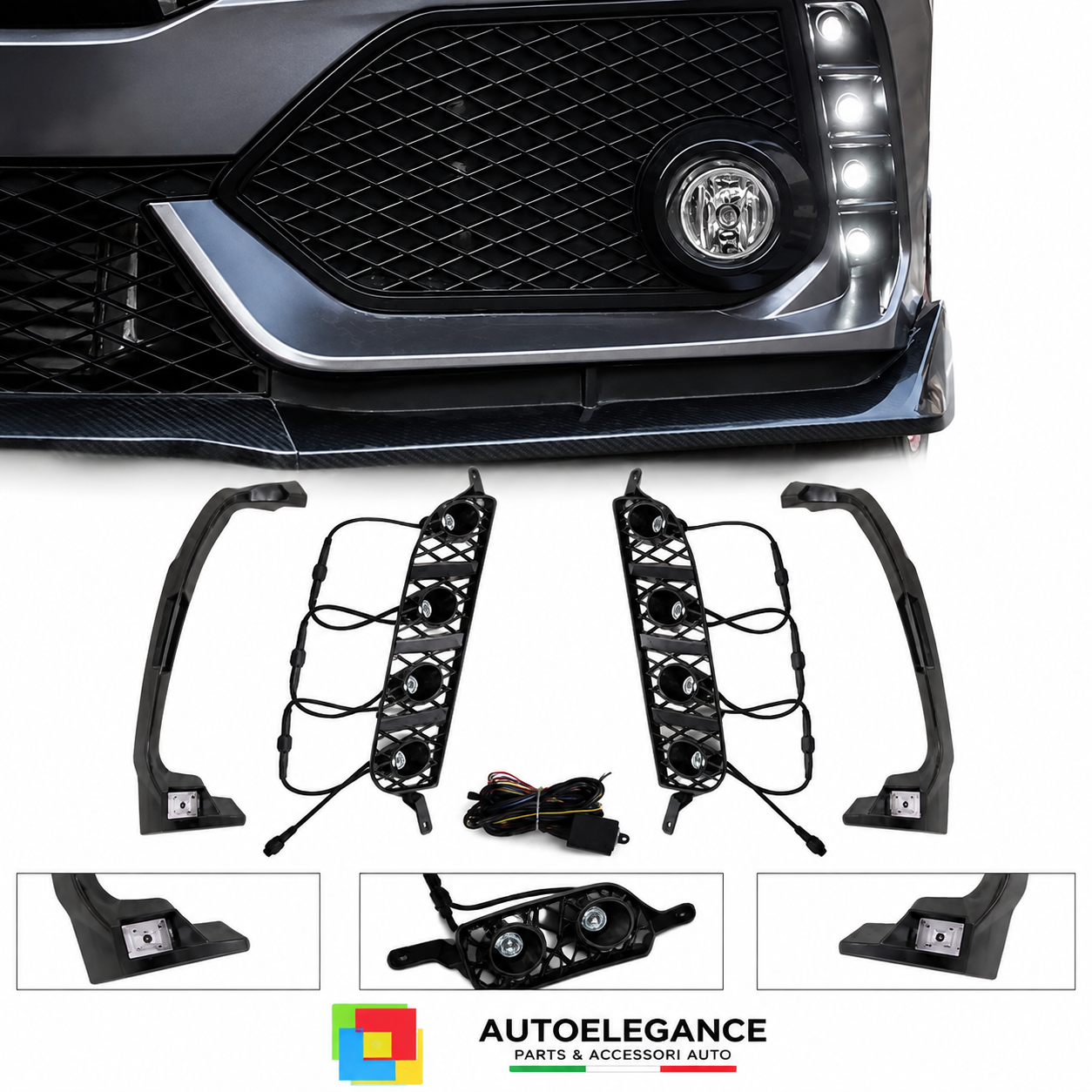 KIT LUCE DIURNA HONDA CIVIC 16-20 DRL PARAURTI TYPE R