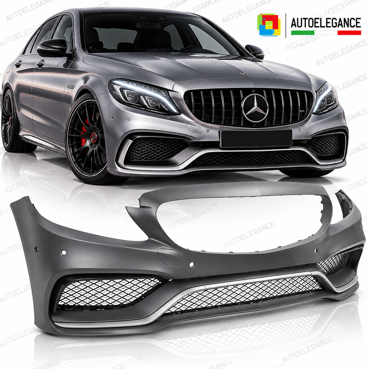 PARAURTI POSTERIORE STILE SPORT ADATTO PER MERCEDES W205 14-18 LOOK AMG