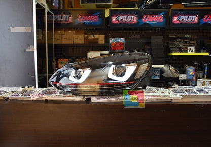 😍HEADLIGHT KIT SUITABLE FOR VW GOLF VI 2008-2012 TRANSPARENT BLACK😍