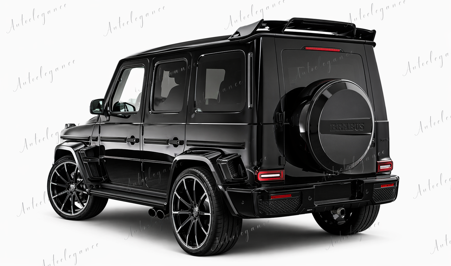 🔥ART.1070 SPOILER PER MERCEDES CLASSE G W463 W464 LOOK BRABUS NERO LUCIDO🔥