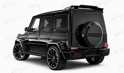 🔥ART.1070 SPOILER PER MERCEDES CLASSE G W463 W464 LOOK BRABUS NERO LUCIDO🔥