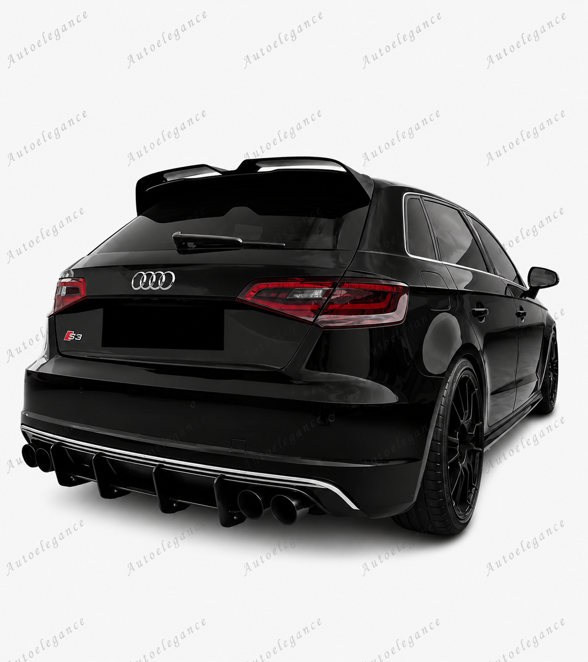 🔥ART.0975 SPOILER PER AUDI A3 8V 12-20 SPORTBACK LOOK OETTINGER NERO LUCIDO🔥
