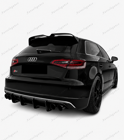 🔥ART.0975 SPOILER PER AUDI A3 8V 12-20 SPORTBACK LOOK OETTINGER NERO LUCIDO🔥
