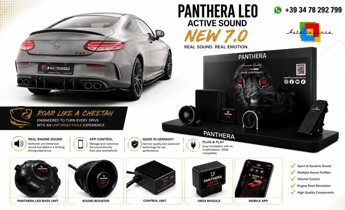💕ART.2672 PANTHERA Soundsystem Booster 7.0 -Mercedes-AMG C43 Coupe / Cabrio  💕