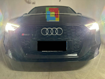 ⭐GRIGLIA ANTERIORE ADATTO PER  AUDI A3 8V 2017-2020 LOOK RS3 NERO LUCIDA⭐