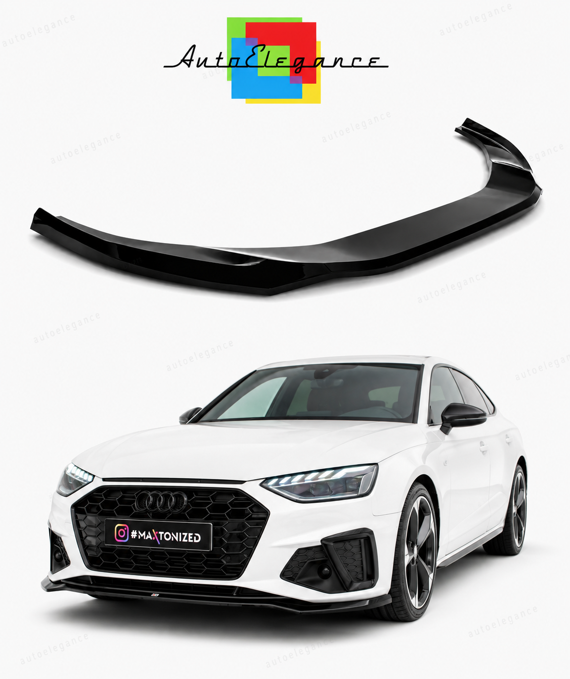 💕Splitter  adatto per  Audi A4 S-Line / S4 B9 Facelift nero  lucido💕