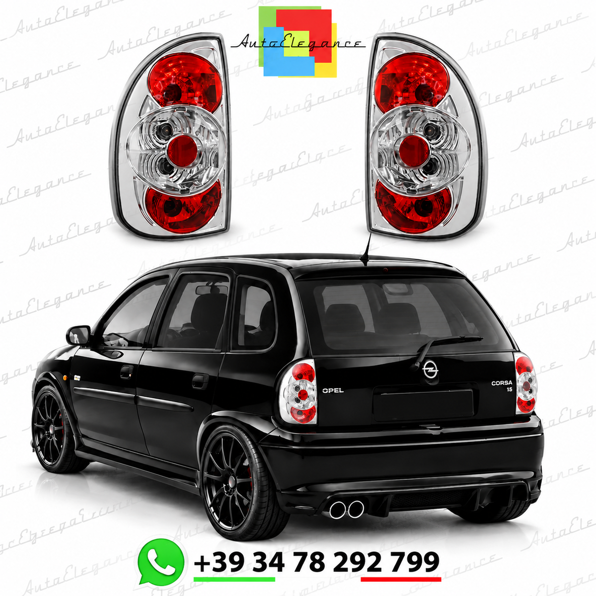 👉Fanali posteriori cromati adatto per OPEL CORSA B 02.93-10.00 5D👈