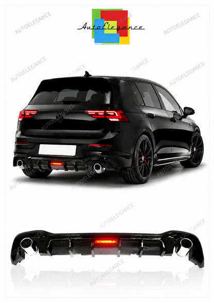 💫ART.10380 Diffusore golf 8 standard look gti nero lucido + terminali + led💫