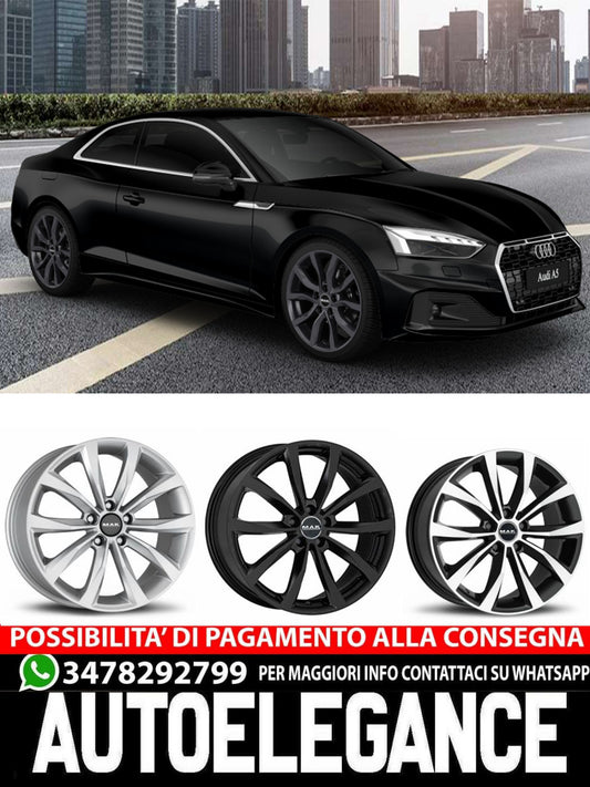 CERCHI CERCHIO IN LEGA 17" 18" 19" 20" Adatto per AUDI A5 MAK WOLF NERO LUCIDO