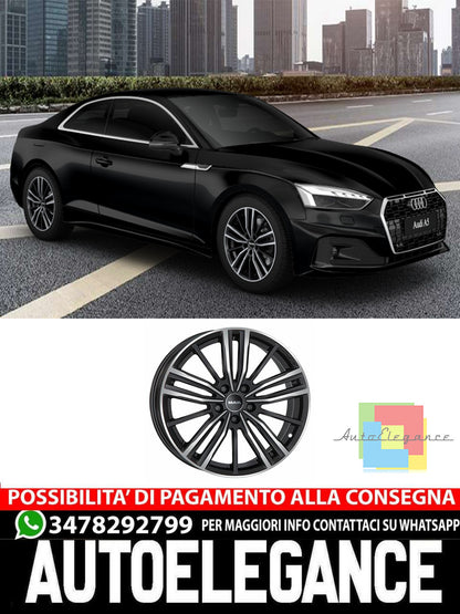 CERCHI CERCHIO IN LEGA 17" 18" Adatto per AUDI A5 MAK VIER NERO LUCIDO