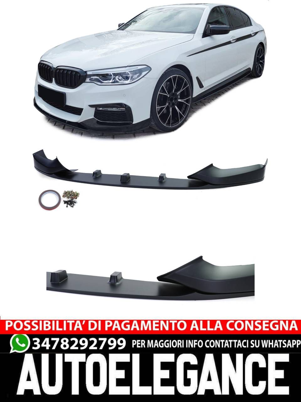Front Spoiler Lip Performance For BMW 5 Series G30 G31 16-20