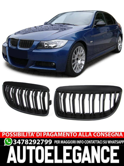 Griglia radiatore sportiva doppia barra performance opaca per BMW Serie 3 05-08