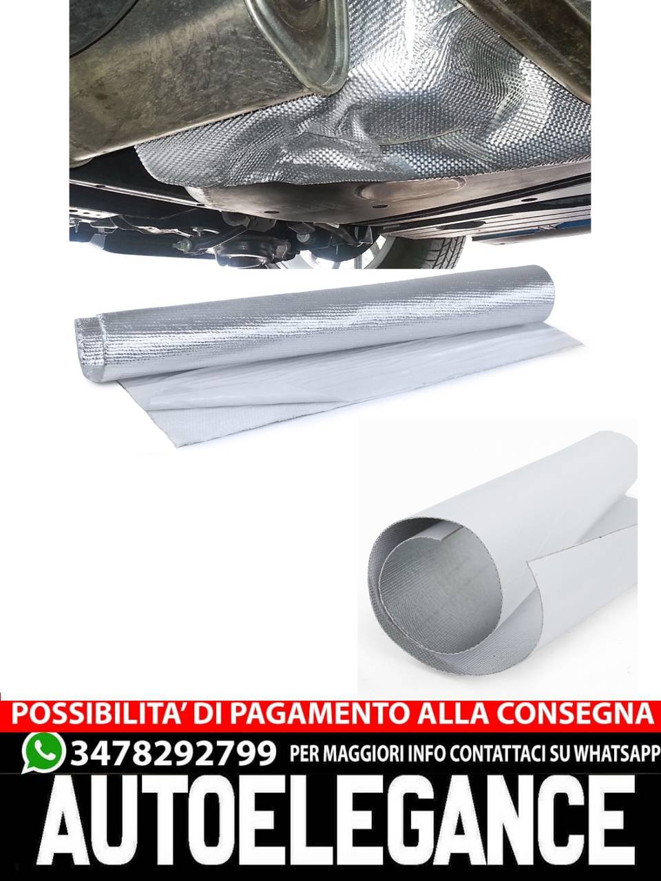 Self-adhesive ceramic aluminum exhaust heat protection mat 