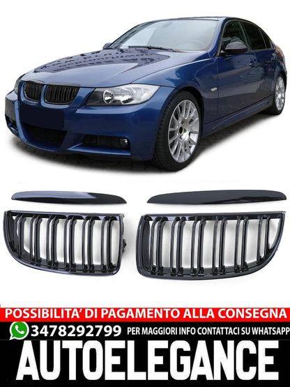 Griglia radiatore sportiva doppia barra performance lucida adatta BMW Serie 3