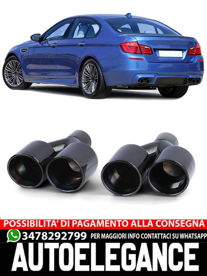Terminali di scarico doppio tubo sport look nero adatto per BMW F10 F11 F12 F13