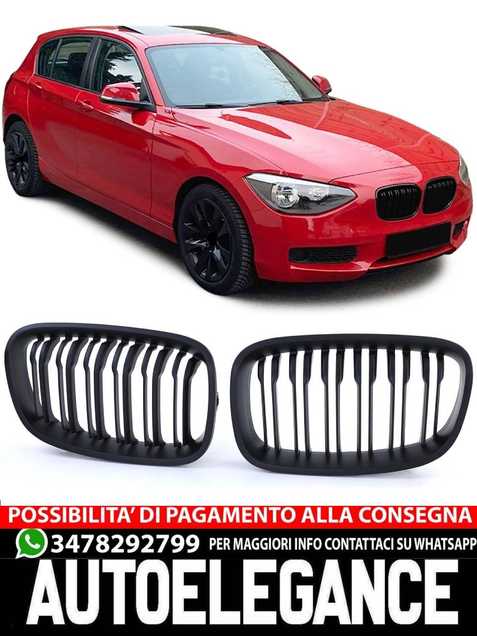 BMW 1 Series F20 F21 10-14 Performance Double Bar Sport Radiator Grille 