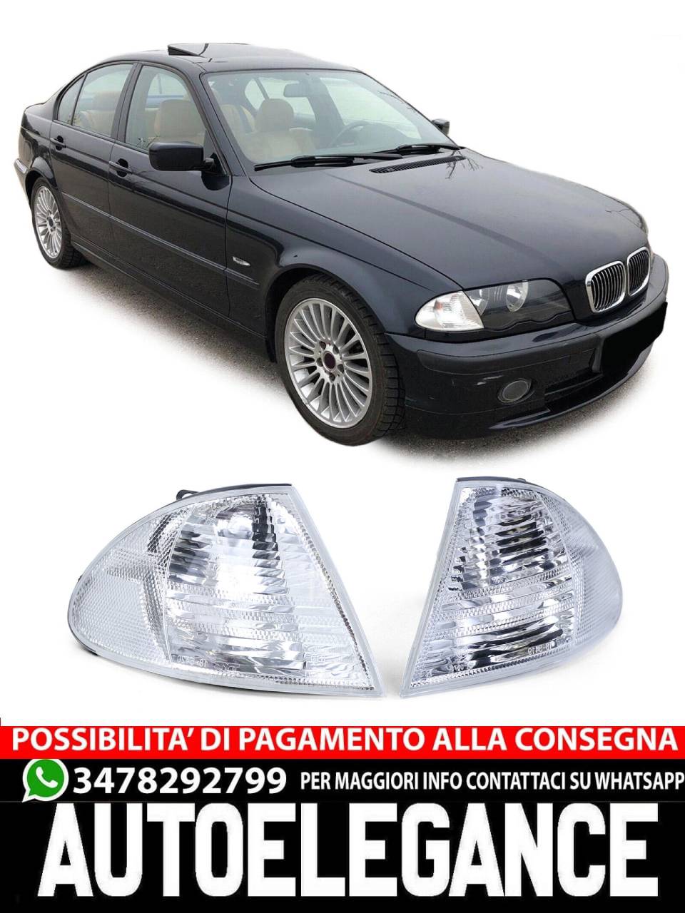 Coppia frecce bianche per BMW Serie 3 Berlina Touring E46 98-01- AUTOELEGANCERICAMBI