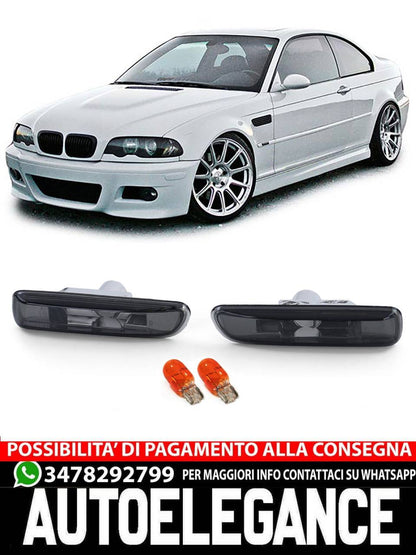 Indicatore di direzione laterale in vetro trasparente fumè nero adatto per BMW