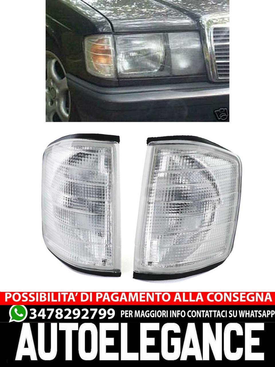 Frecce bianche - coppia per Mercedes 190 W201 82-93-