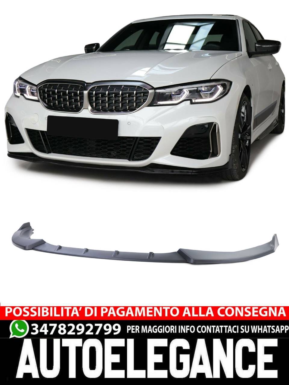 Labbro spoiler anteriore Performance Sport per BMW Serie 3 G20 Limo G21 Touring