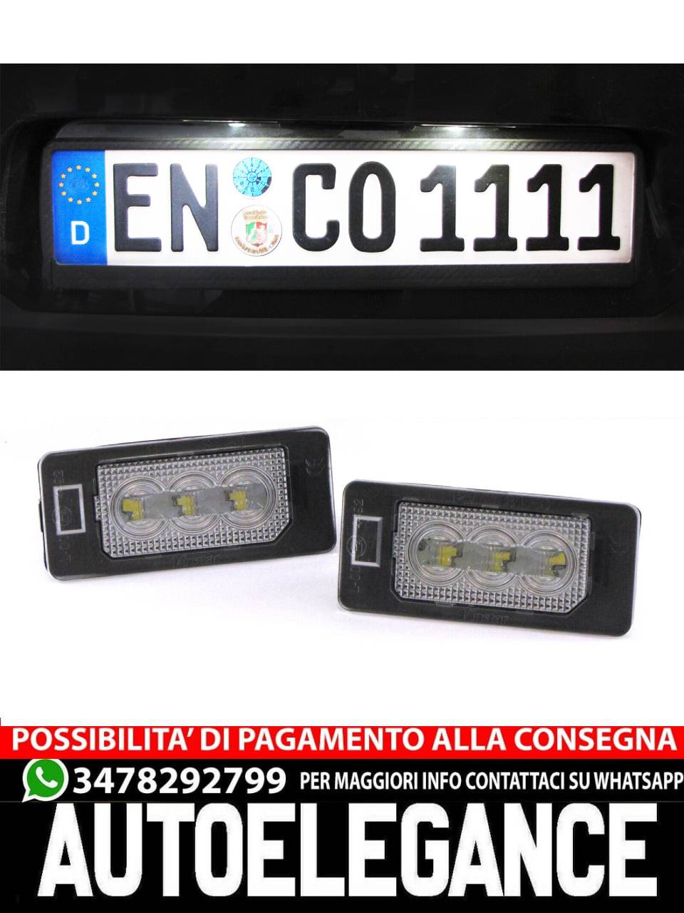 Illuminazione targa a LED ad alta potenza 6000K adatta per BMW X5 E70-