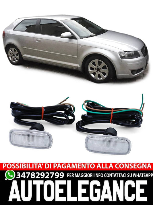 Coppia frecce laterali bianche per Audi A8 4G A4 8D2 A3 8L A6 C5 TT 8N A2- AUTOELEGANCERICAMBI