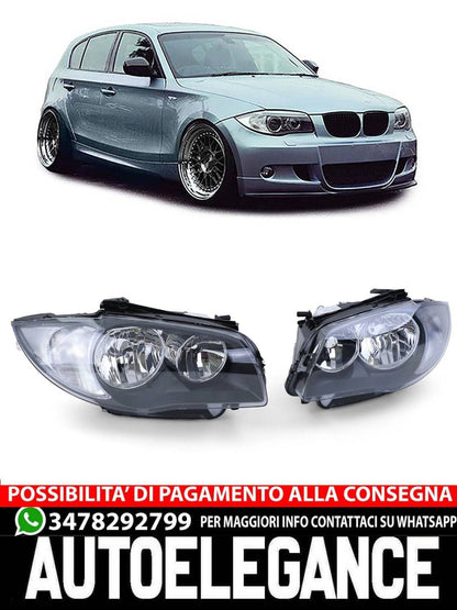 Coppia fari neri H7 H7 adatti per BMW E81 E82 E87 E88 dal 04- AUTOELEGANCERICAMBI